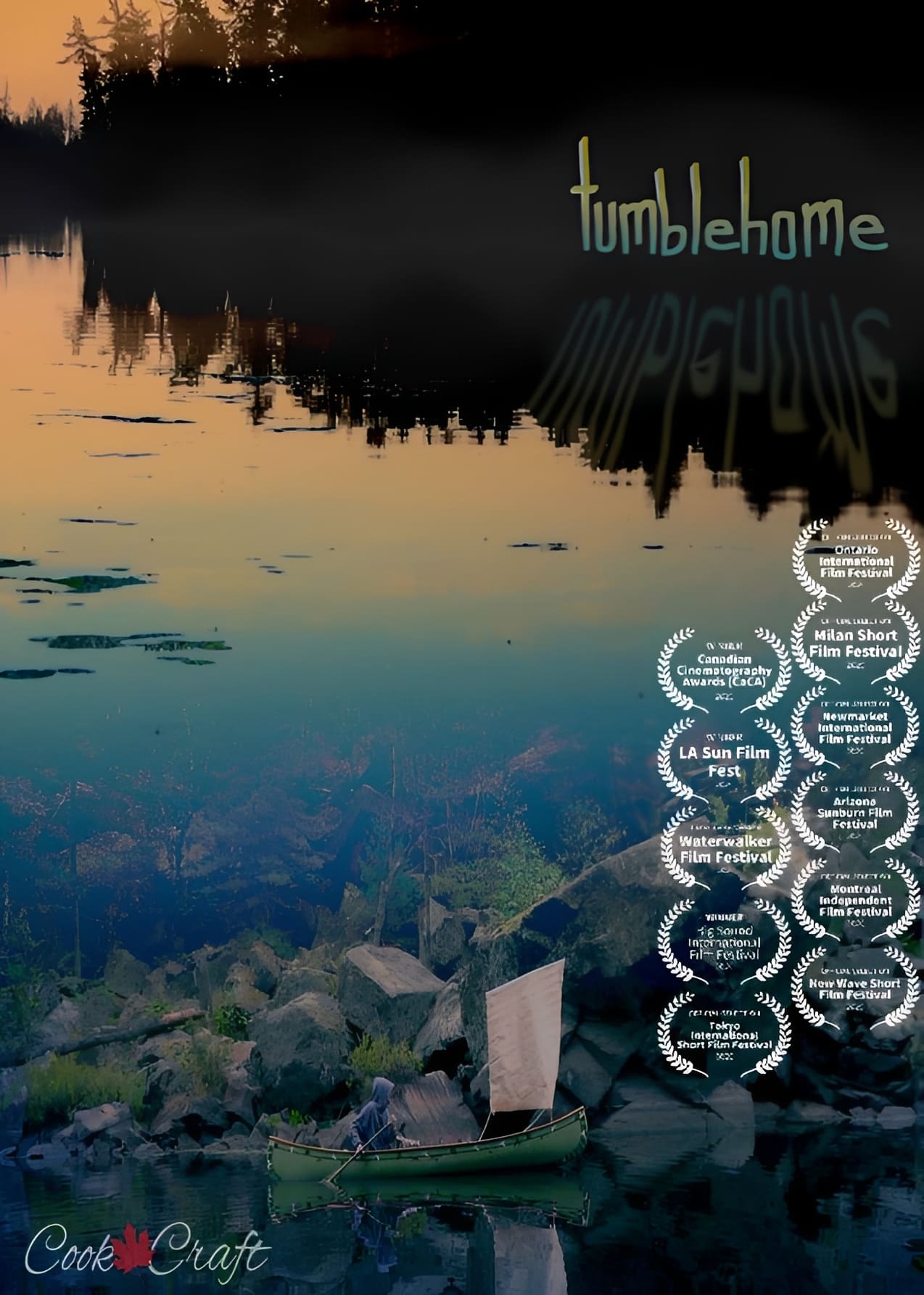 Film poster with canoe on water