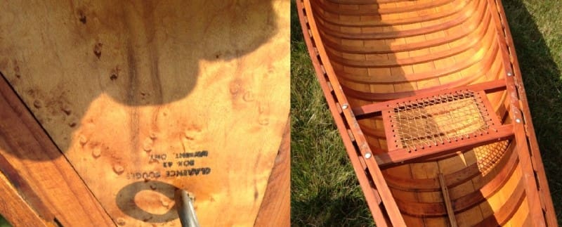 Inside of handcrafted wooden boat