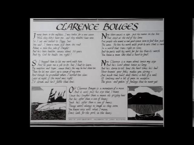 Poem titled "Clarence Bouges" with images
